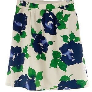 Floral A-Line Pleated Pockets Skirt Size Small Outback Red